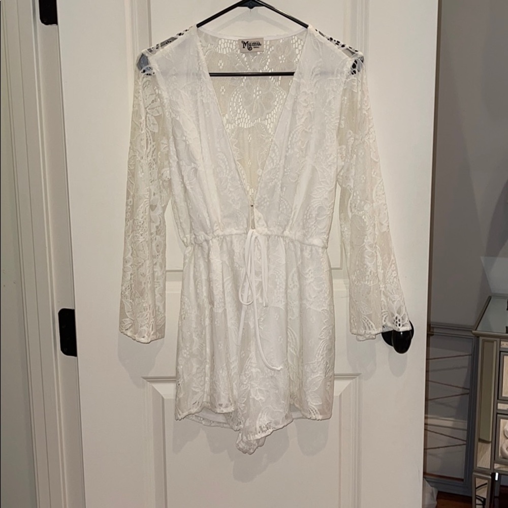 White lace show me your mumu romper